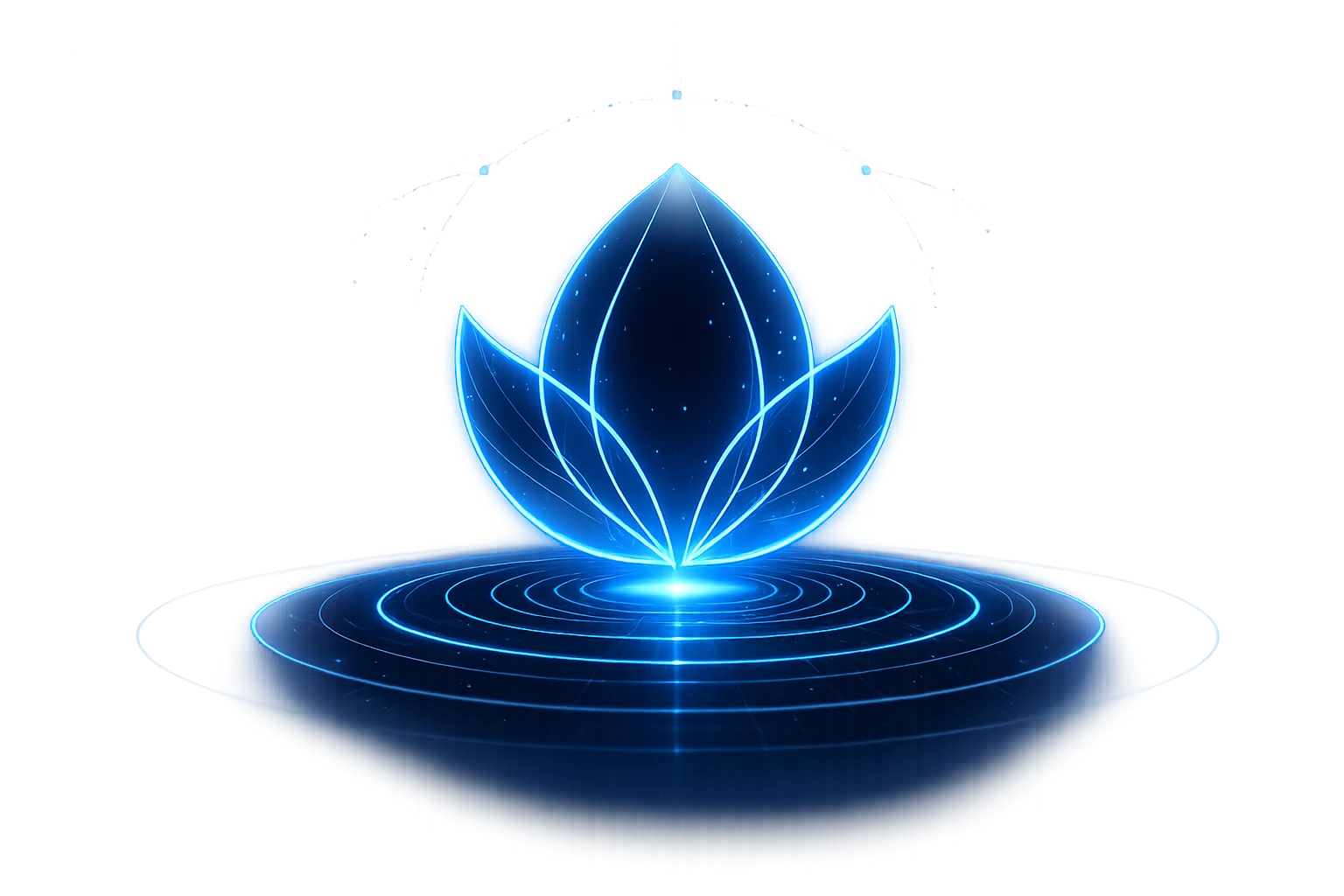 Foreskin restoration — a glowing lotus rising from concentric rings of light